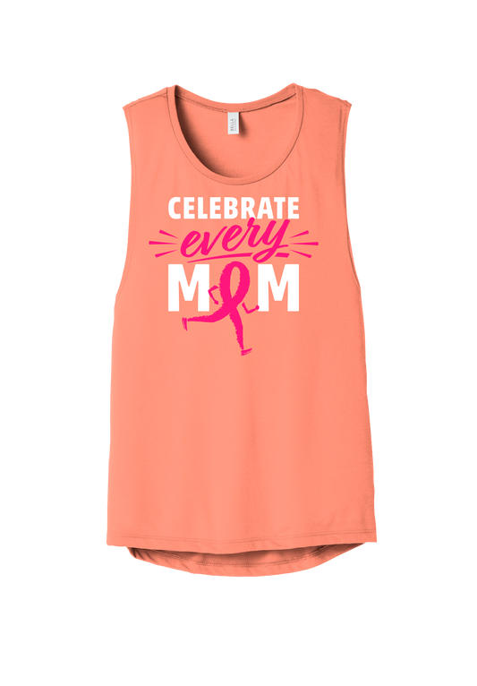 Celebrate Every Mom | Sunset Flowy Scoop Muscle Tank